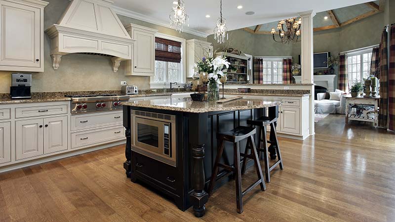 Kitchen interior seen while preforming home inspection services